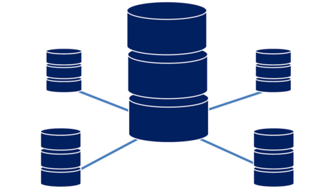 Cartoon illustrating data stacks connected to one another